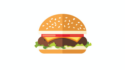 Hamburger vector fast food related flat style icon 