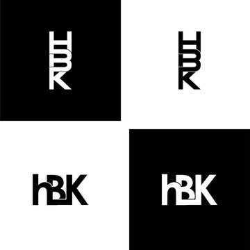 hbk lettering initial monogram logo design set