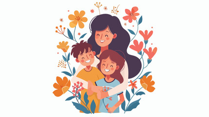 Obraz na płótnie Canvas Happy Mothers Day template design. Cartoon photo 