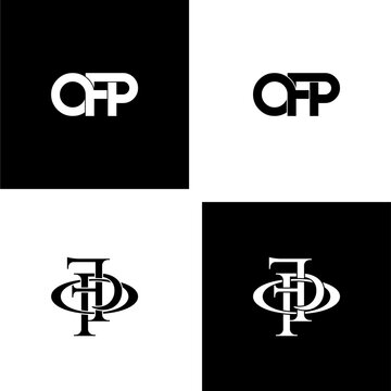 ofp typography letter monogram logo design set