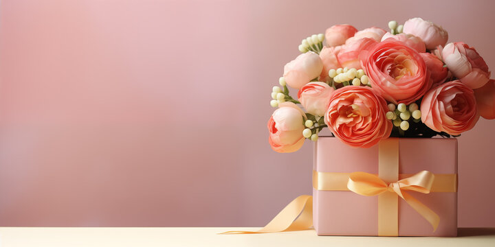 Mother's Day card. International Women's Day. Bouquet of flowers background. Happy birthday greetings. Wedding invitation. Valentine's day.