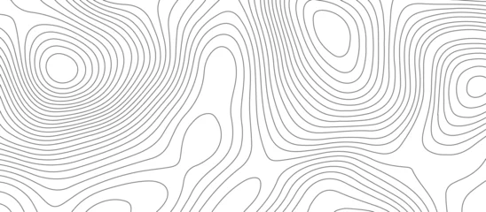 Deurstickers Topographic map background geographic line map pattern .panorama view black color wave curve lines .geographic mountain relief abstract grid .the concept map of a conditional geography map . © VECTOR GALLERY