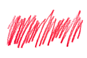 Red pencil hatching isolated on a transparent background.