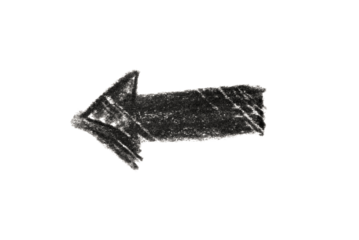 A photo of a black arrow pointing left on a transparent background. A symbol for illustrations, logos and graphics.
