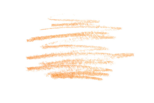 A photo of a peach pencil stroke on a transparent background. This minimalist design can be used for illustrations, logos, brand graphics, and more.