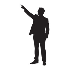 Corporate leader silhouette with visionary background vector