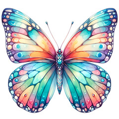 Butterfly watercolor clipart with transparent background - obrazy, fototapety, plakaty