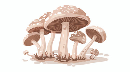 Illustration of mushroom Flat vector isolated on white