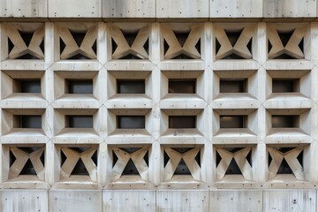 Detailed view of a wall constructed with wooden blocks, showcasing the texture and patterns in the structure