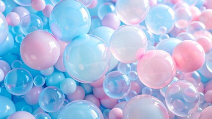 Pastel Pink and Blue Bubble Background Image - Soft Hued Texture Stock Photo