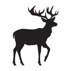 Deer silhouette clipart on a white background