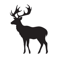 Fototapeta premium Deer silhouette clipart on a white background