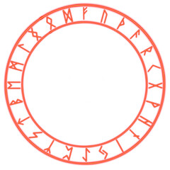 Magic circle of runes red