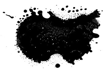 Grunge Ink Splat Isolated on transparent Background