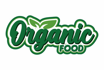 100 percent organic with green leaf