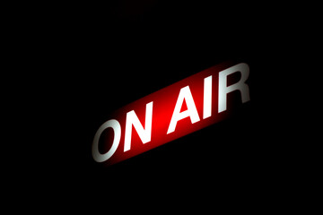 On air light box sign for live TV or radio broadcast studio