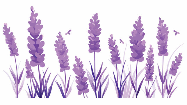 Lavender Flat vector isolated on white background