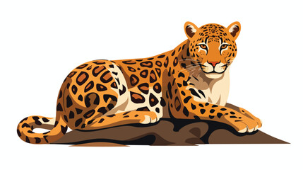 Fototapeta premium Leopard Flat vector isolated on white background 