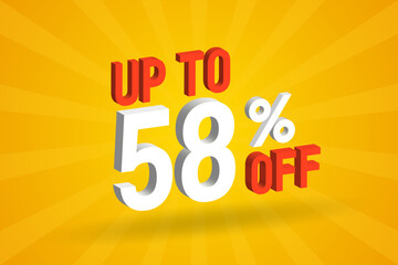 Up To 58 Percent off 3D Special promotional campaign design. Upto 58% of 3D Discount Offer for Sale and marketing.