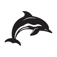 Obraz premium Dolphin Silhouette Vector Art, Icons on a white background