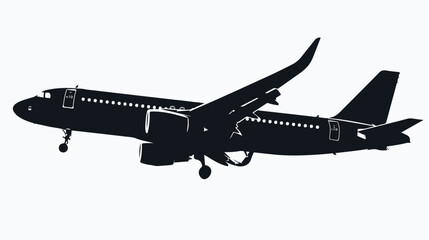 Modern plane silhouette flying vector design Flat vector