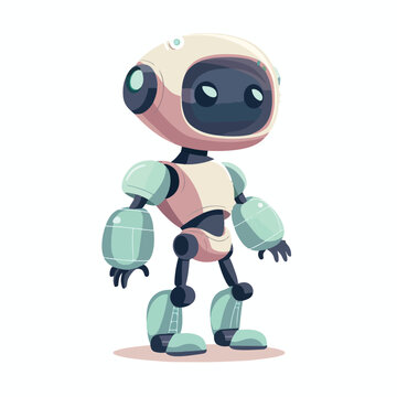 Modern robot character vector illustration. 