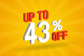 Up To 43 Percent off 3D Special promotional campaign design. Upto 43% of 3D Discount Offer for Sale and marketing.