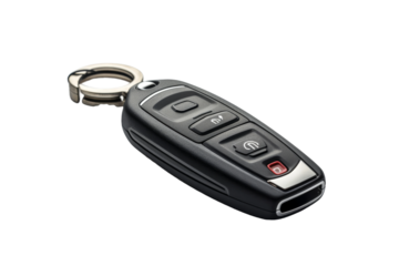 Unlocking Possibilities: Car Key Chain Remote Control. On a White or Clear Surface PNG Transparent Background.