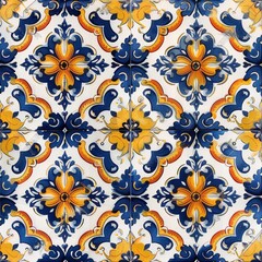 Repeating pattern inspired by Basque tile style. It has a seamless edge for continuous repeatability.