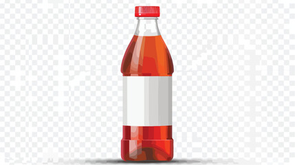 Plastic beverage bottle with blank label isolated on white 