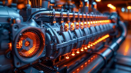 Fototapeta premium Close-up on a diesel engines heart