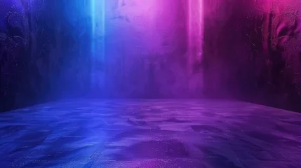 Foto op Plexiglas floor epmty dark studio background blue and purple noise effect   © chaynam