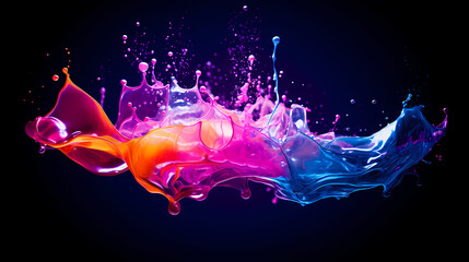 Obraz na płótnie Canvas Vibrant splash water collision