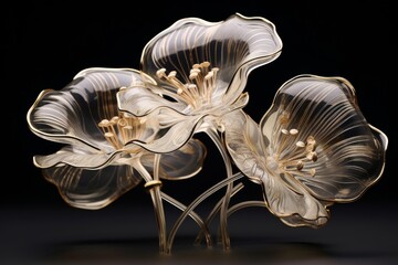 The enchanting sight of a transparent floral design merging with the contours of a body
