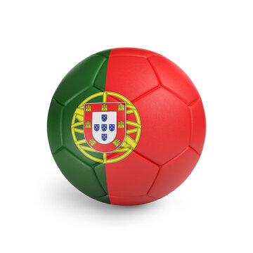 recommend clip art: Soccer ball with Portugal team flag, isolated on white background