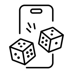 Trendy linear icon of a gambling app 