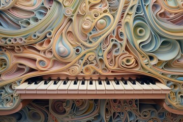 Exploring the intricate patterns and textures found in the keys of a piano essential