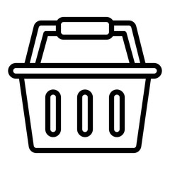 Single shopping basket icon in outline style