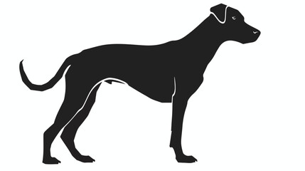 Silhouette thai dog on white background Flat vector 