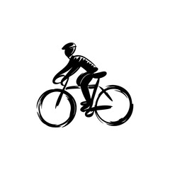 Bicycle icon. Bicycle race symbol. Cycling race flat icon. Cyclist sign. Road Cyclist Silhouette. sports
