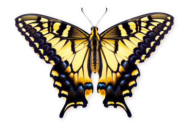 Obraz premium Beautiful Swallowtail butterfly isolated on a white background with clipping path