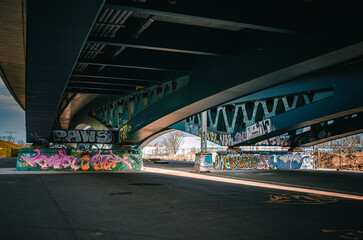 Fototapeta na wymiar Nest Skaterpark (Under the Bridge) - Berlin.