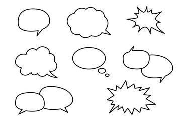 Set of speech bubbles. Vector illustration. Isolated on white background.