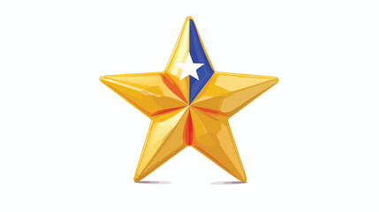 Star icon with flag of Niue. Flat vector isolated on white 