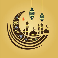 eid ul fitr mubarak banner poster vector design