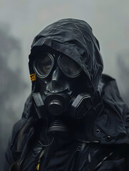 
Imagine
2d




Closeup man in a black hooded suit wearing a radiation mask - obrazy, fototapety, plakaty