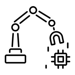 Check out linear icon of a mechanical robot 