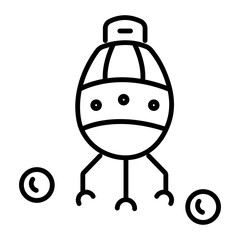Handy line style icon of a nanobot 