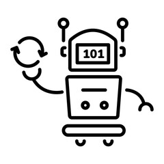 Editable line style icon of robot software 