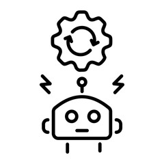 Here is line icon showing robot upgrade 